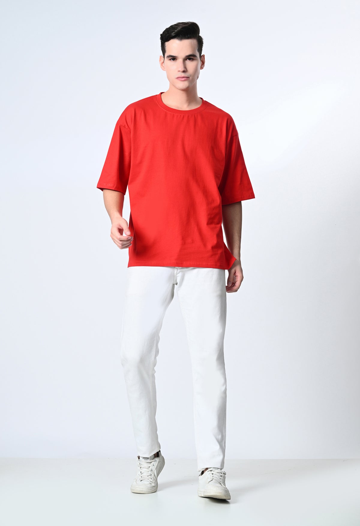SOLID Red Oversized T-Shirt By Owl Mink