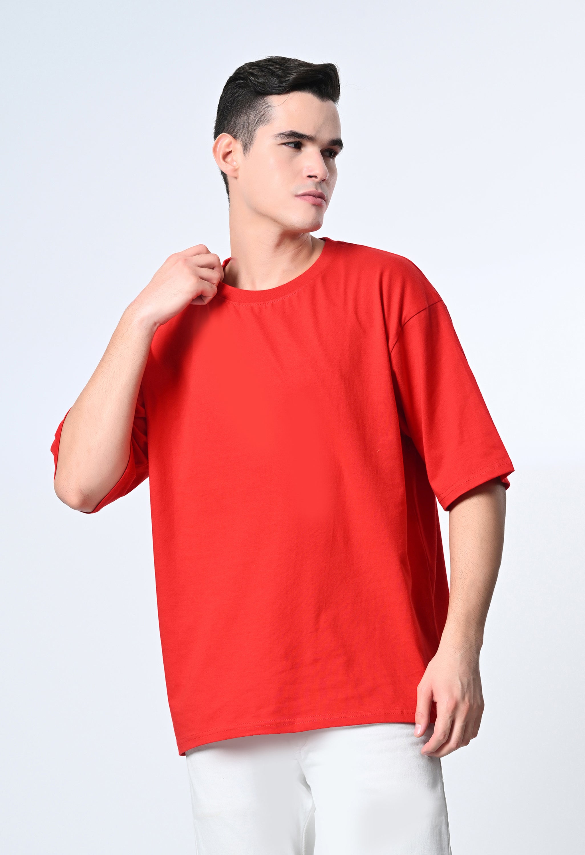 SOLID Red Oversized T-Shirt By Owl Mink