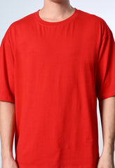 SOLID Red Oversized T-Shirt By Owl Mink